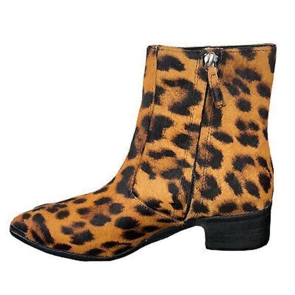 Botkier Greer Block Heel‎ Booties Boots Calf Hair Leopard Size 9 - Picture 1 of 11